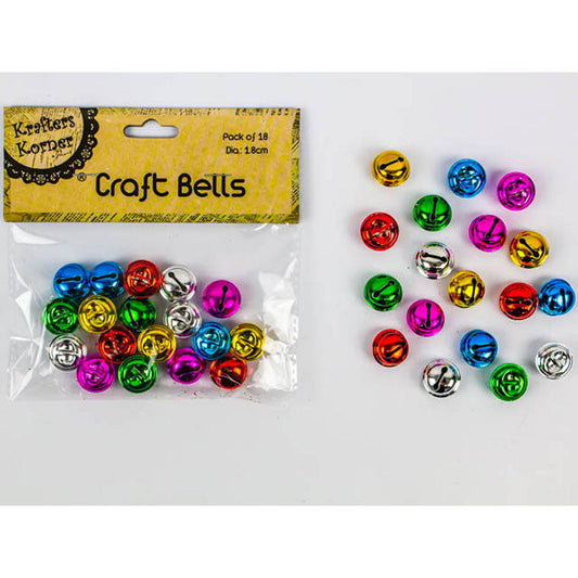 Bells, Assorted, 1.8cm, 18pk