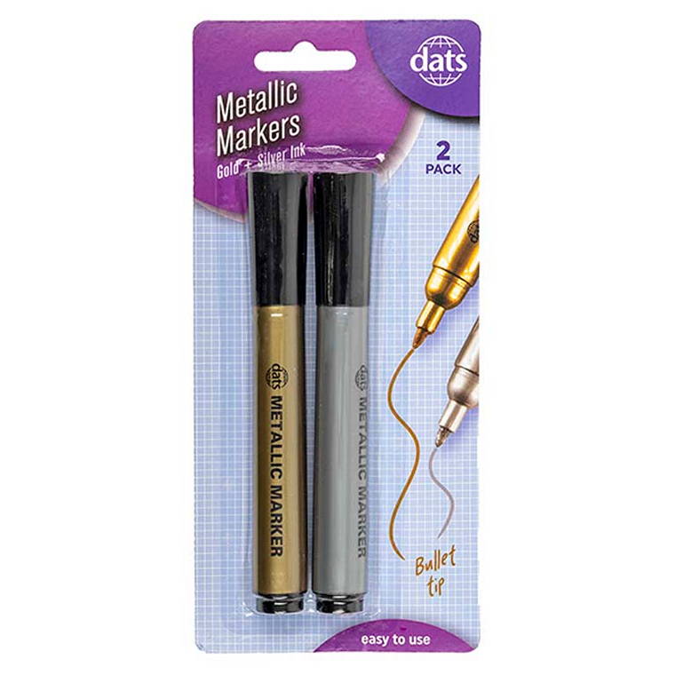 Marker, Metallic, Gold/Silver, 2pk