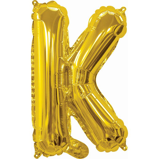 Gold Foil Balloon, 35cm, Letter K