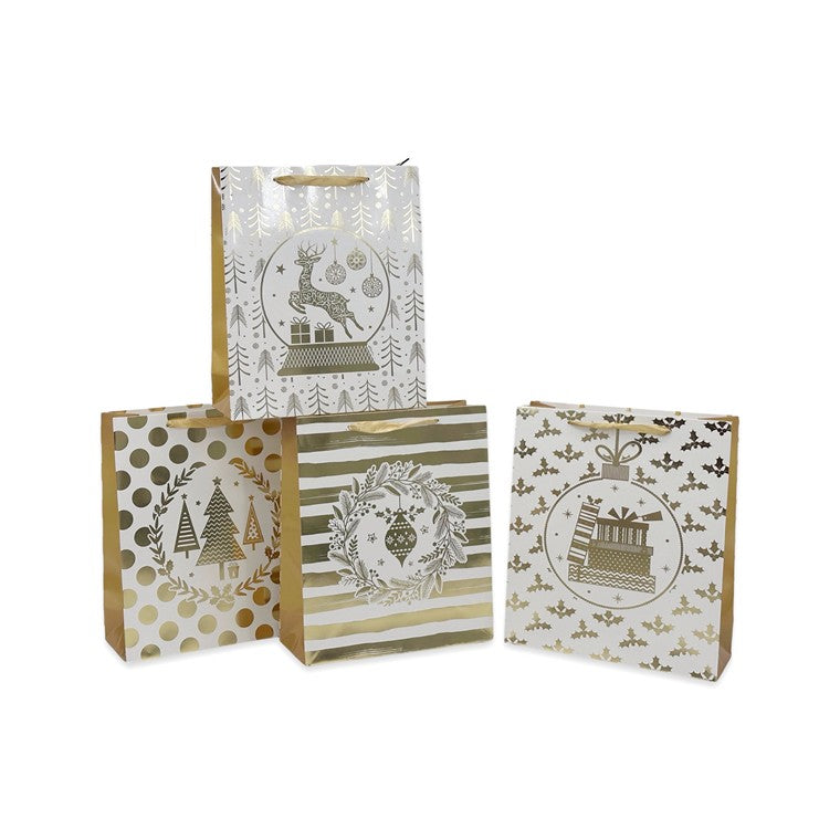 Xmas Wishes Gold Stamp Gift Bag, XLarge