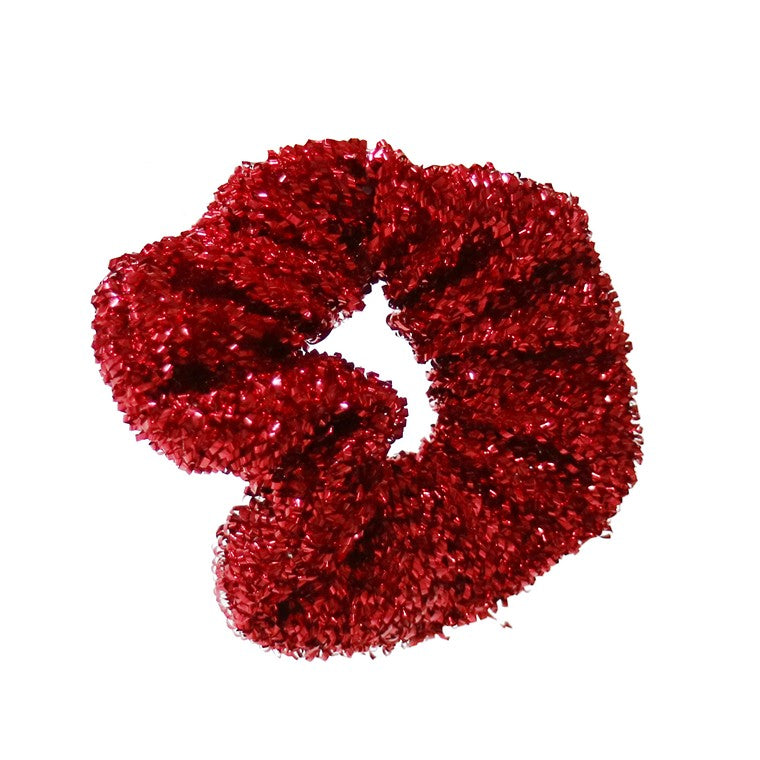 Hair Scrunchie Metallic Stretchy Tinsel, Asstd