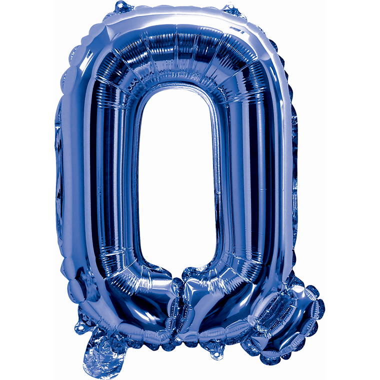 Blue Foil Balloon, 35cm, Letter Q