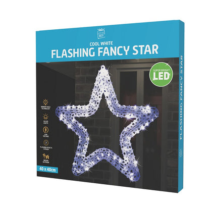 LED, Flashing Fancy Star, Asstd, 40cm