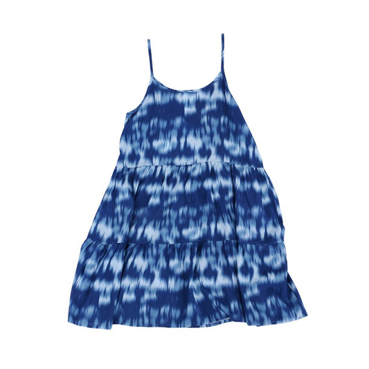 Ikat Print Tiered Dress, Size M