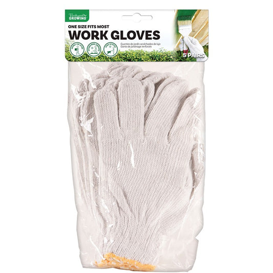 Polycotton Work Gloves, 5pk