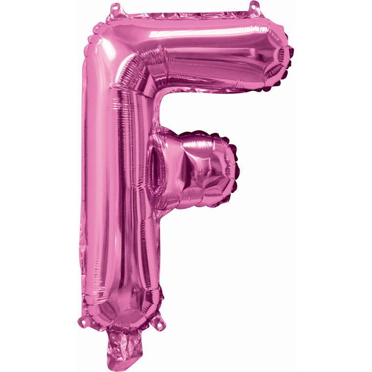 Pink Foil Balloon, 35cm, Letter F