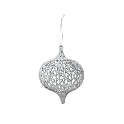 Glitter Mesh Bauble, 10cm, Asstd