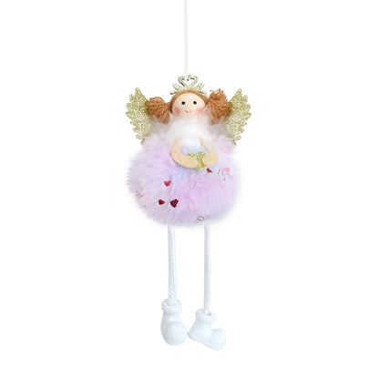 Hanging Pom Pom Angel, 16cm, Asstd