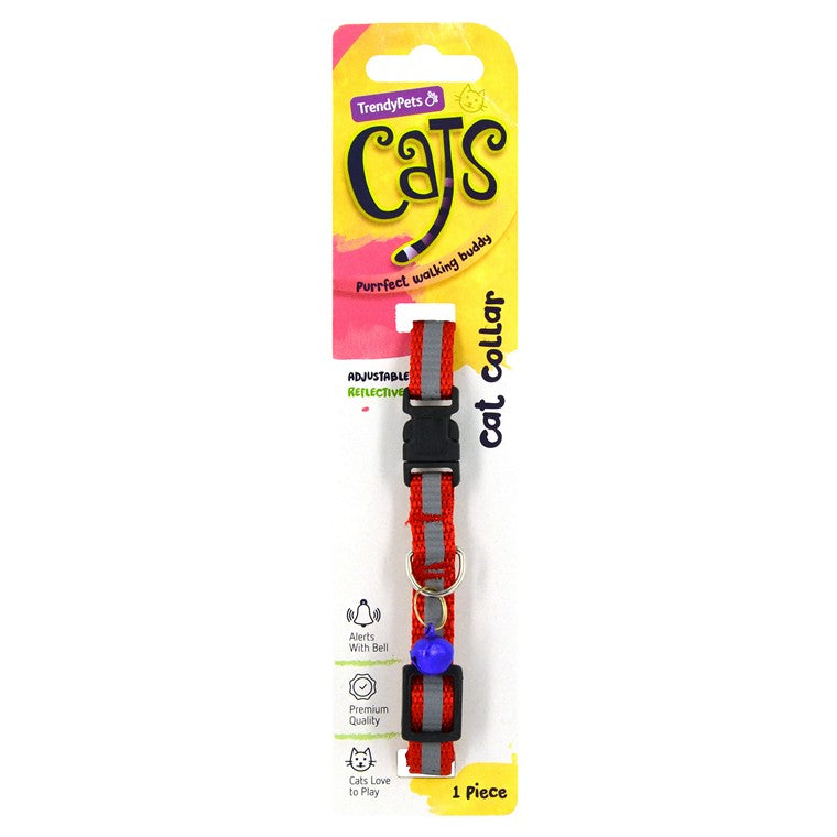 Cat Collar w/ Bell, Reflective, Asstd