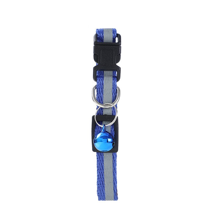 Cat Collar Nylon Reflective Breakaway w/ Bell, 3 Asstd Colours