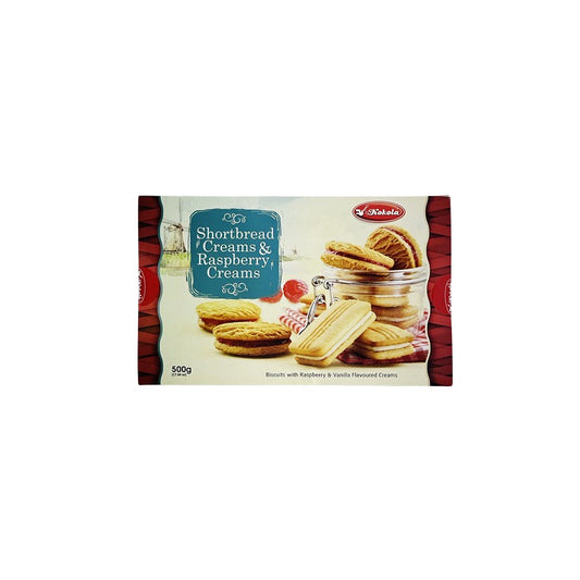 Shortbread & Raspberry Cream Biscuits, 500g