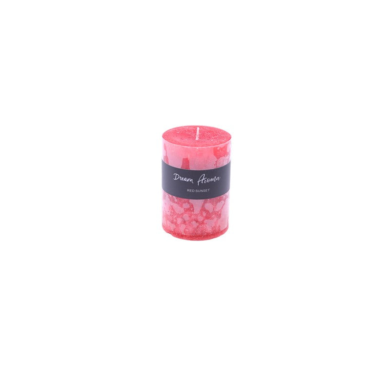 Pillar Candle, Red Sunset, Medium