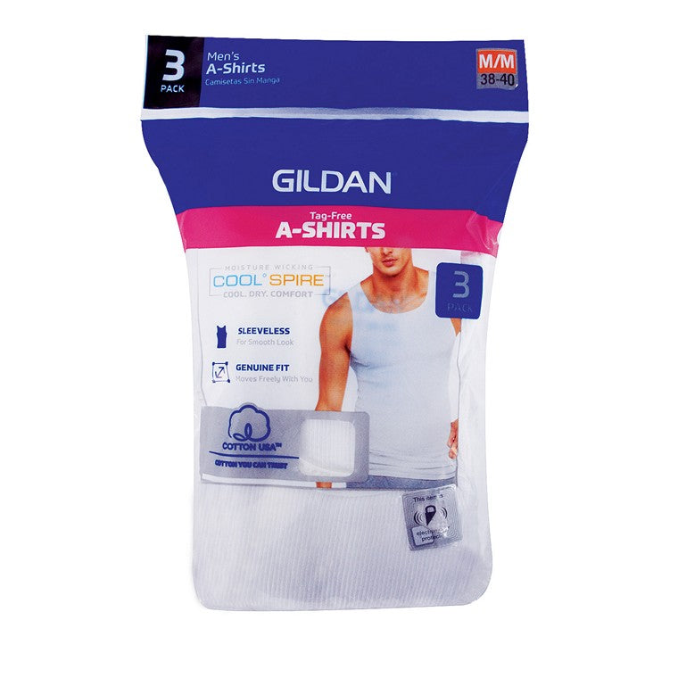 Gildan A-Shirt, 3pk, White, Large