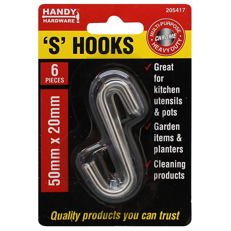 S Hook, 6pk