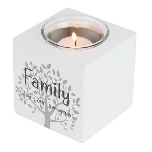 Family Inspiration Tealight Holder, 8cm, Asstd