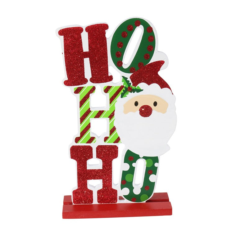 Ho Ho Ho Santa Table Deco, 21.5cm