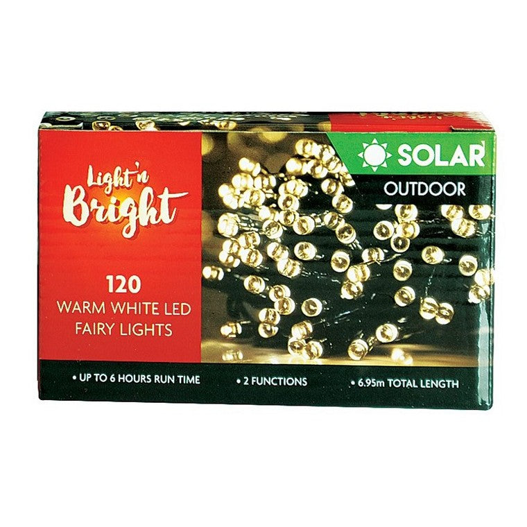 Solar String Lights, Warm White, 120 LED