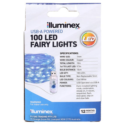 Fairy Lights, 100 LED, Cool White