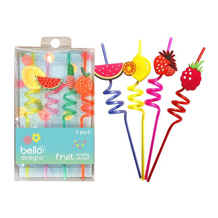 Fruit Novelty Straws, 4pk