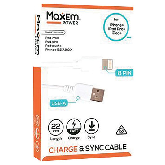 Maxem Cable USB Lightning, 22cm