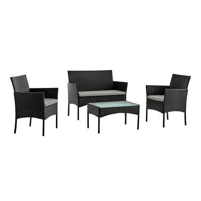 Rattan Sofa Set, 4pc