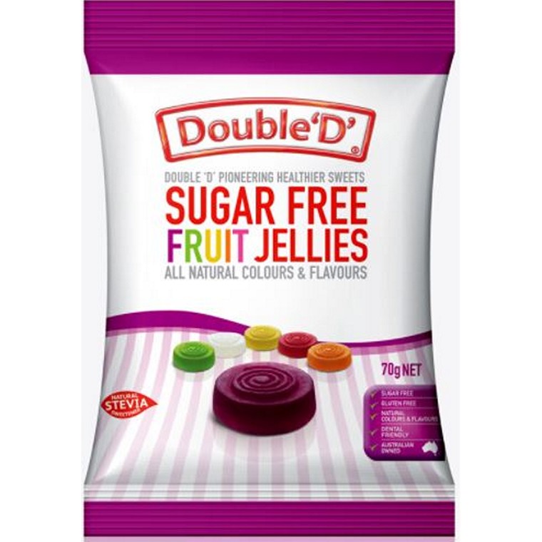 DD Sugar Free Fruit Jelly Rounds, 70gm