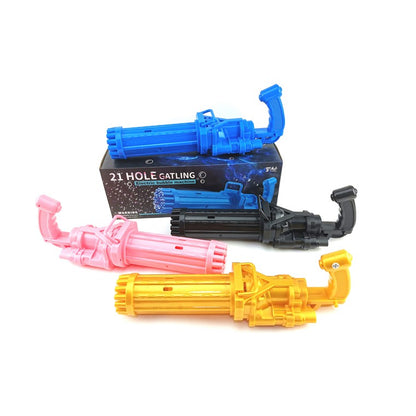 21 Hole Gatling Electric Bubble Gun, Asstd Colours