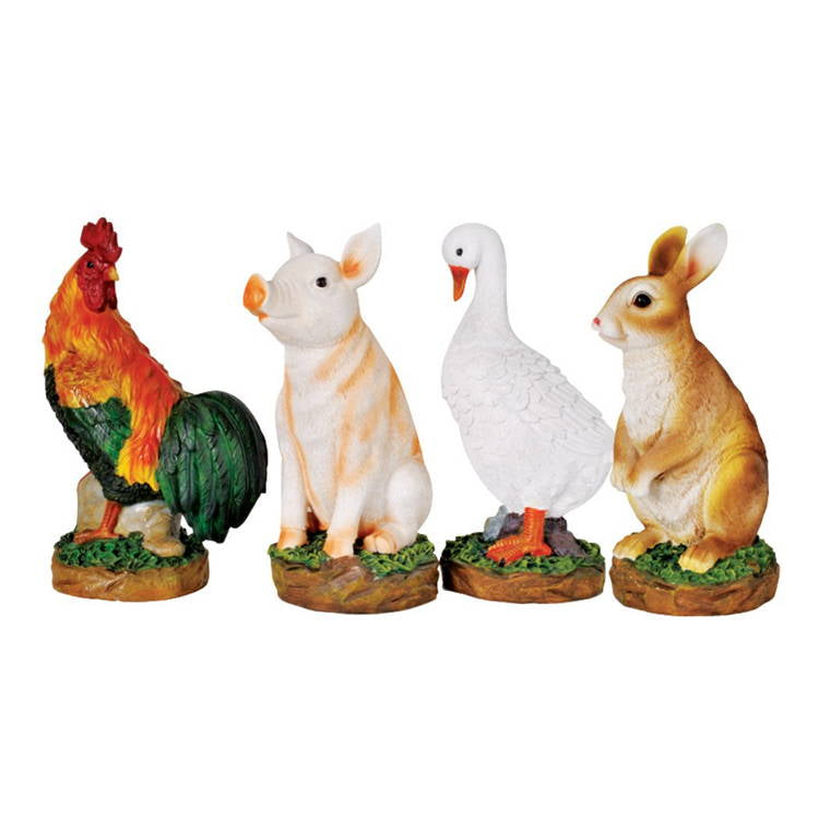 Garden Ornament, Farm Animals, 4 Asstd  Designs