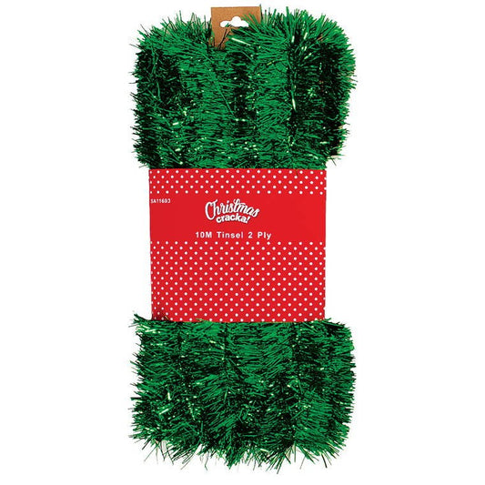 Xmastinsel 10M 2 Ply 5cm Green