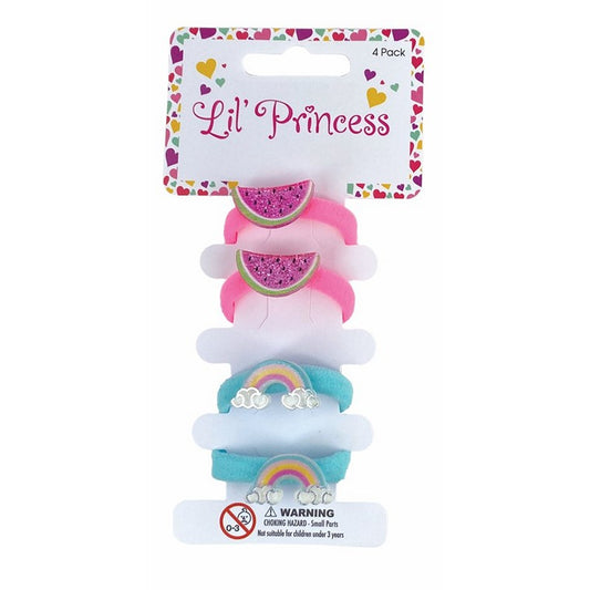 Little Princess Hair Elastic, Fruits, 4pk, 2 Asstd Designs