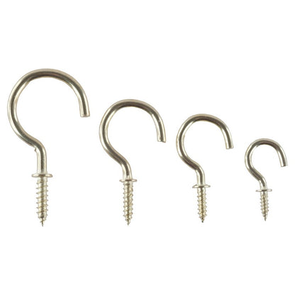 Fasteners & Fixings, Round Screw Hooks, 70pc