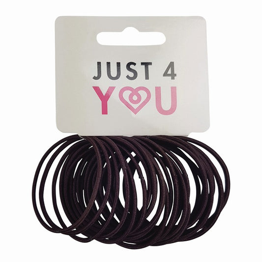 School Hair Elastic, Brown, 24pk