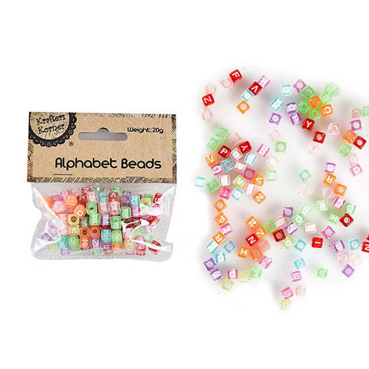 Coloured Alphabet Beads, 20g