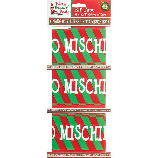 Christmas Elves Printed Tape, 2.7m x 75mm