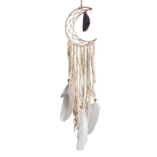 Half Moon Dream Catcher w/ Gem, 11cm, Asstd