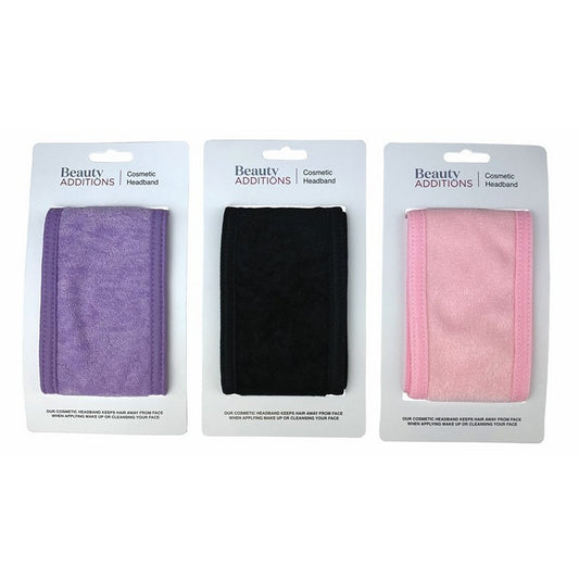 Cosmetic Headband, 3 Asstd Colours