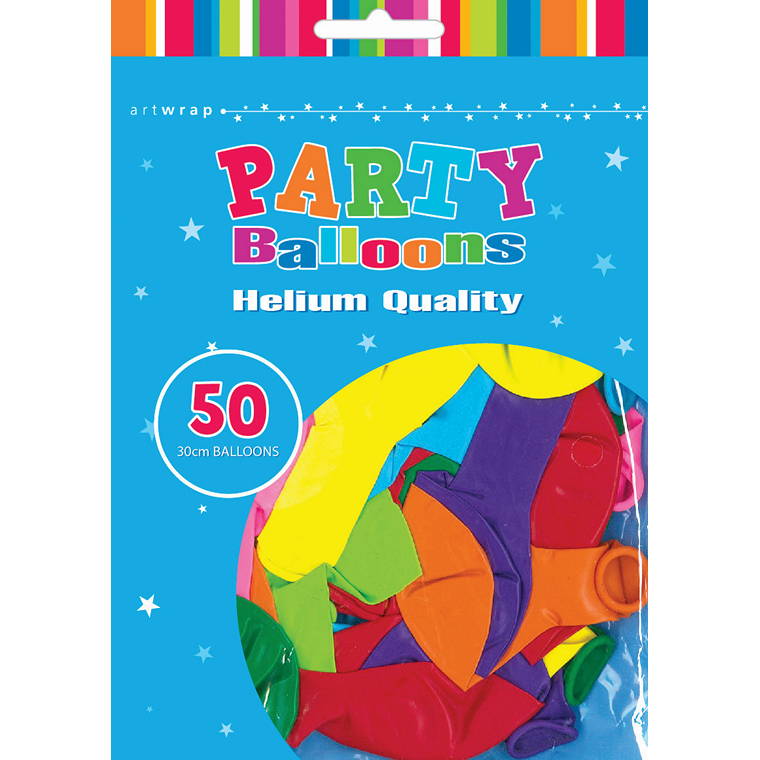 Balloon 30cm, Assorted, 50pk