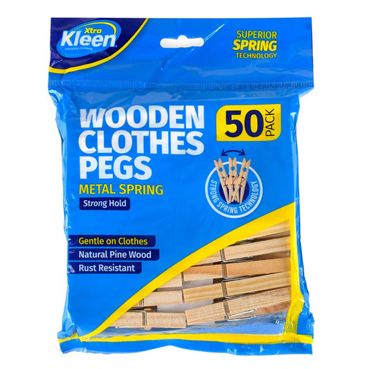 Wooden Clothes Pegs, 50pk