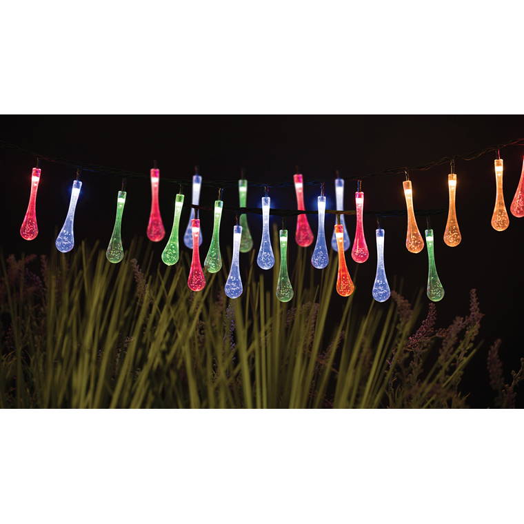 Solar Tear Drop String Light, Multi Colour