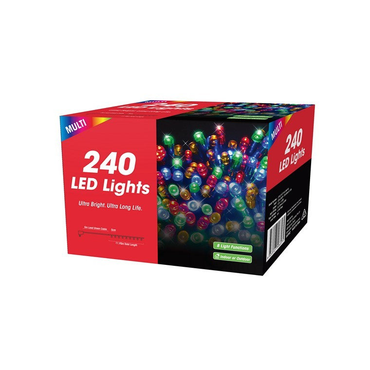 Xmas Fairy Lights 240 LED, Multi Coloured