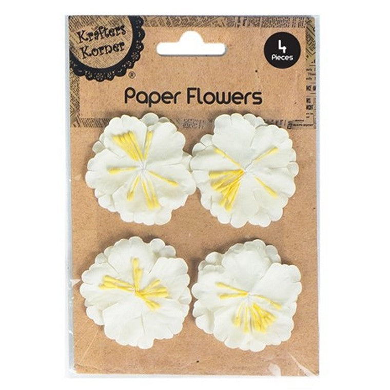 3D Crafting Flowers, 4pk, 6 Asstd Colours