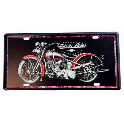 Motorcycle Tin Wall Hanging Deco, 4 Asstd