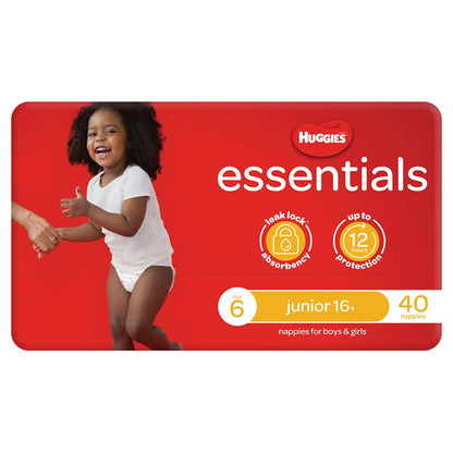 Huggies Essentials 40pk, Size 6, Junior