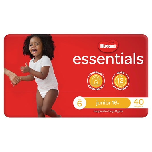 Huggies Essentials 40pk, Size 6, Junior