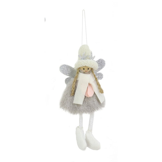 Xmas Hanging Plush Angel, 18cm, 4 Asstd Colours