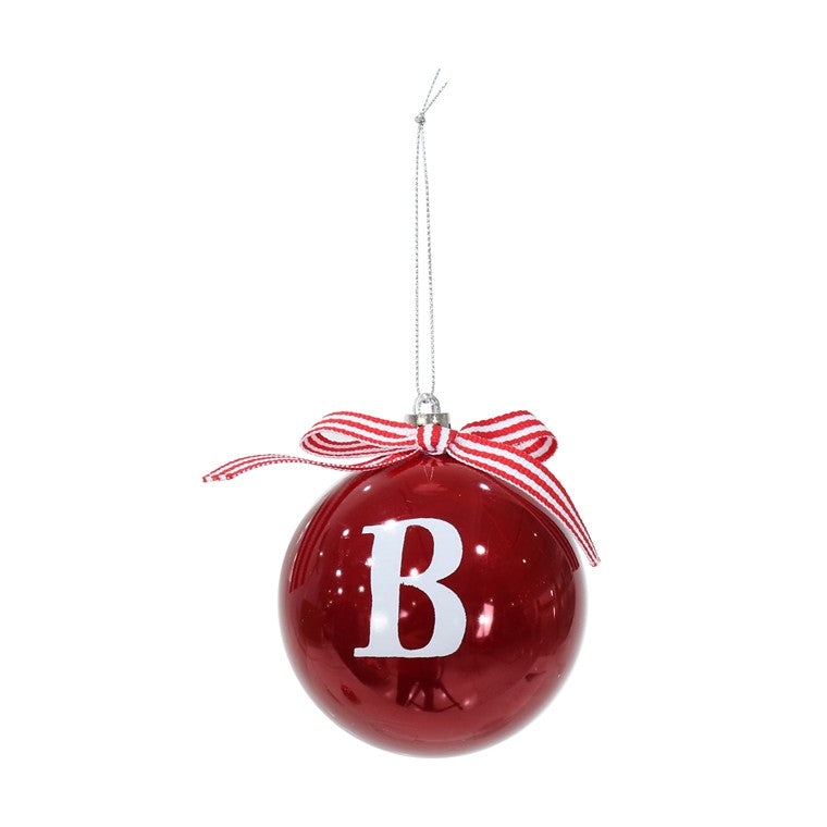 Glossy Alphabet Bauble, 8cm, Asstd