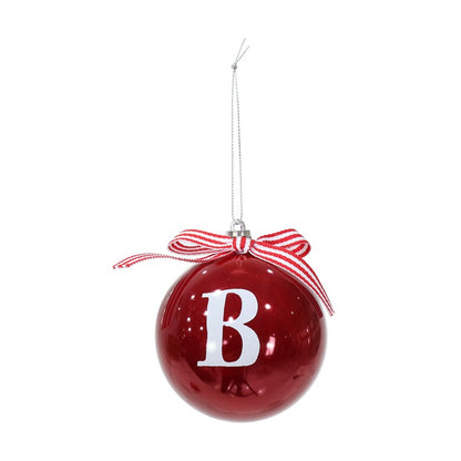 Glossy Alphabet Bauble, 8cm, Asstd