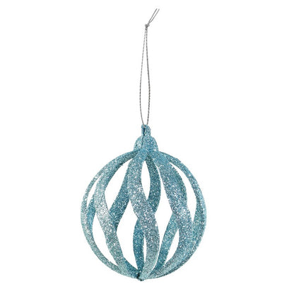 Glitter Swirl Bauble, 8cm, Asstd