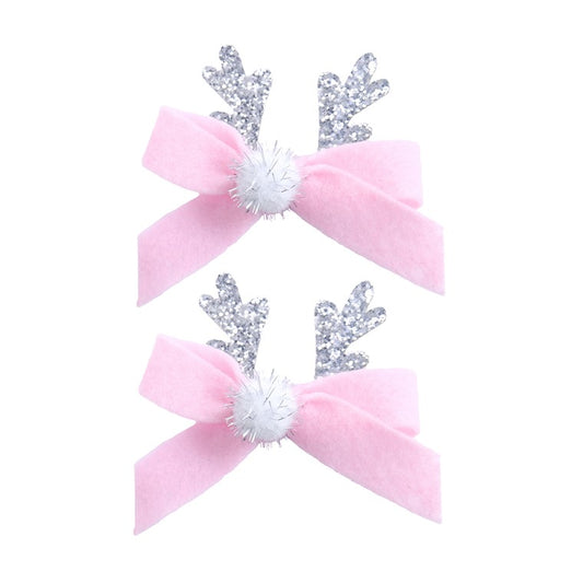 Glitter Antlers Hair Clip, 2pk, Asstd