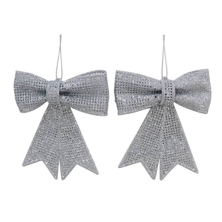 Hanging Glitter Mesh Bow, 2pk, Asstd